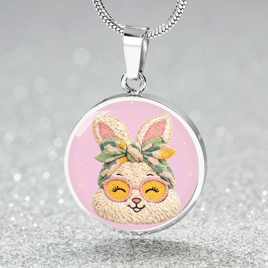 Crochet Bunny Necklace or Keychain, Cute Easter Bunny Jewelry, Amigurumi Rabbit Pendant for Teen Girl, Easter Basket Stuffer Gift