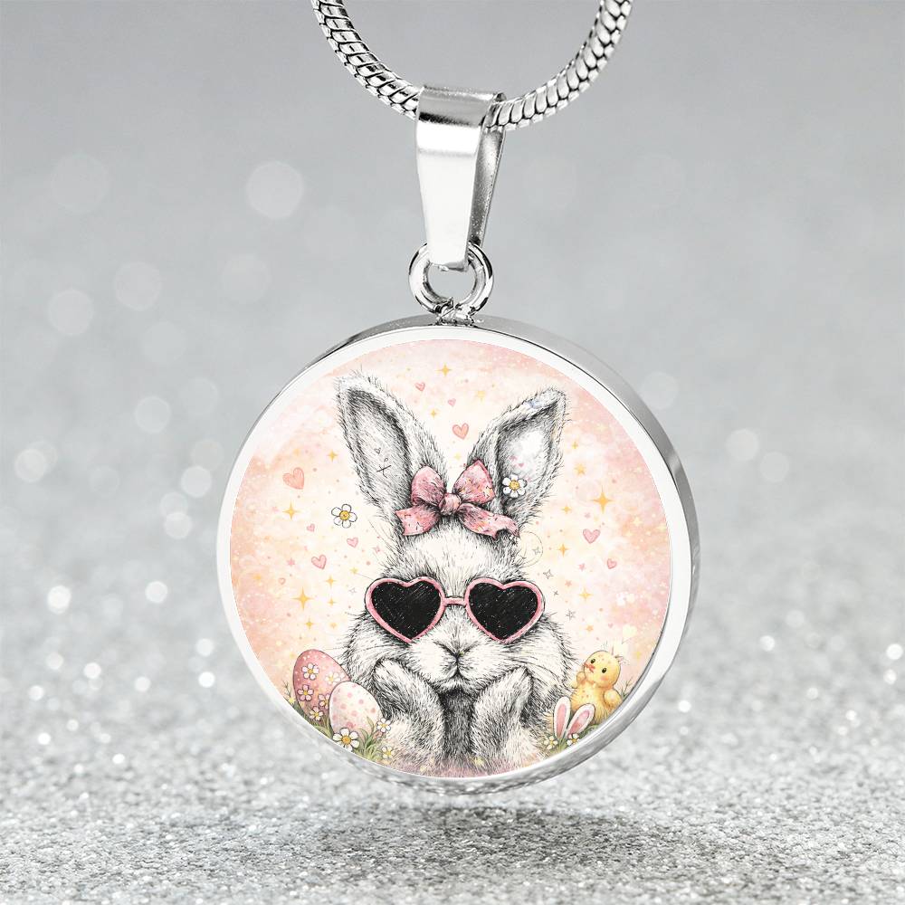 Cute Bunny Necklace or Keychain, Easter Bunny Jewelry, Rabbit Necklace for Teen Girl, Easter Basket Stuffer Gift