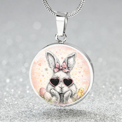Cute Bunny Necklace or Keychain, Easter Bunny Jewelry, Rabbit Necklace for Teen Girl, Easter Basket Stuffer Gift