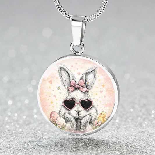 Cute Bunny Necklace or Keychain, Easter Bunny Jewelry, Rabbit Necklace for Teen Girl, Easter Basket Stuffer Gift