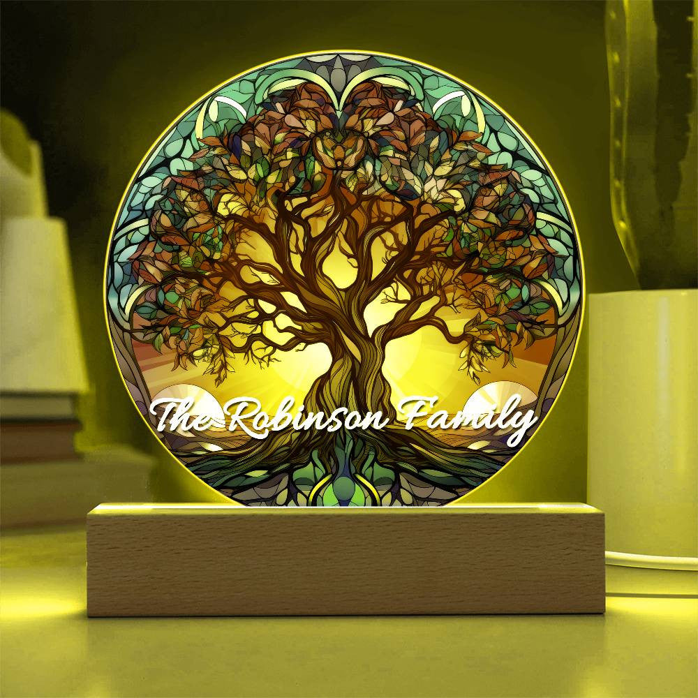 Stained Glass Style Tree of Life Acrylic Art