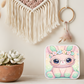 Cute Bunny Necklace or Keychain, Kawaii Easter Bunny Jewelry, Pastel Rabbit Pendant for Teen Girl, Easter Basket Stuffer Gift