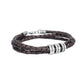 Engraved Titanium Beads Leather Bracelet - Personalized Keepsake