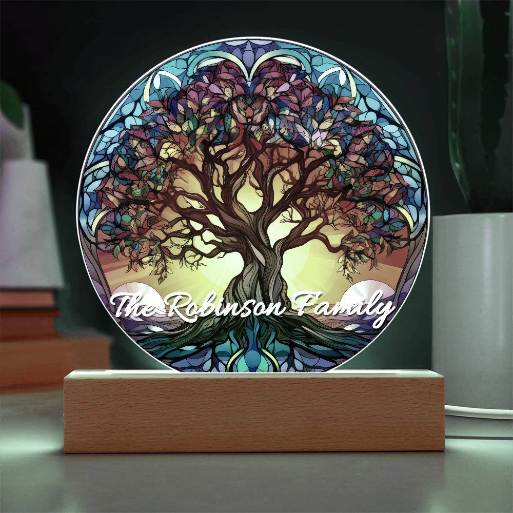 Stained Glass Style Tree of Life Acrylic Art