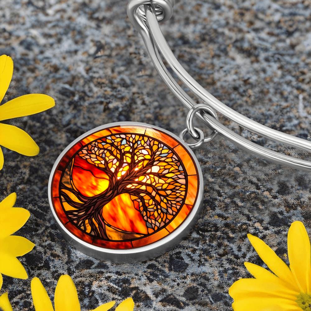 Stained Glass Tree of Life Necklace and Bracelet
