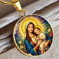Virgin Mary and Baby Jesus Necklace or Keychain, Madonna and Child Catholic Jewelry, Christian Faith Gift