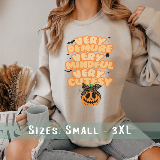 Very Demure Very Mindful Very Cutesy Pumpkin Sweatshirt