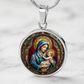 Mary and Baby Jesus Necklace or Keychain, Catholic Necklace, Virgin Mary Jewelry, Religious Keepsake Gift