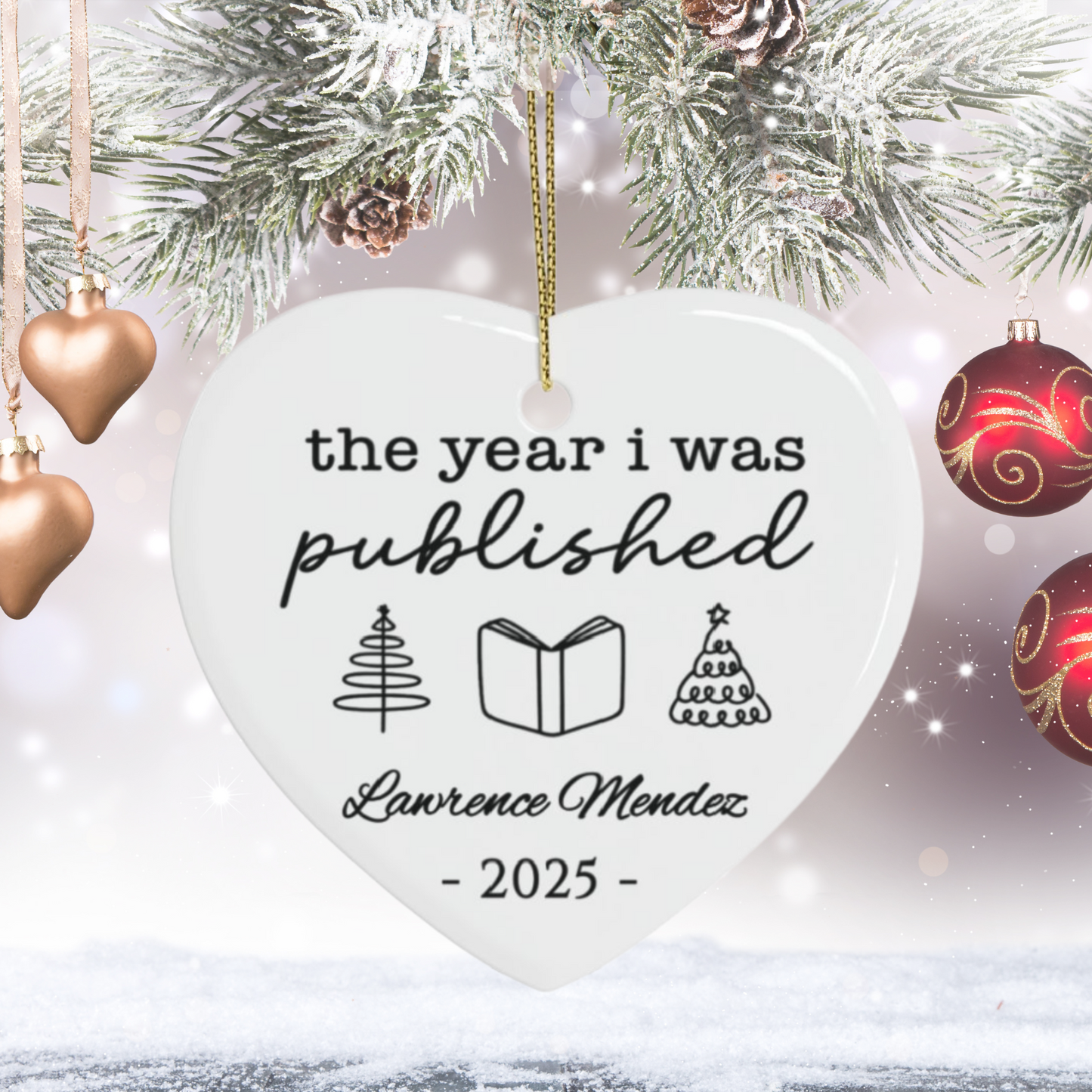 Personalized Author Ornament, The Year I Was Published, Custom Published Author Gift, New Writer Christmas Ornament Keepsake, Bestselling