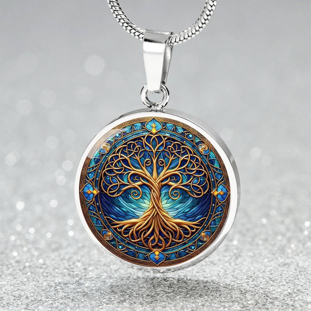 Stained Glass Tree of Life Necklace