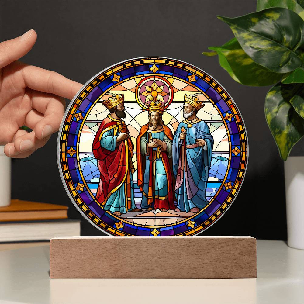 Three Kings Acrylic Circle Ornament and Plaque