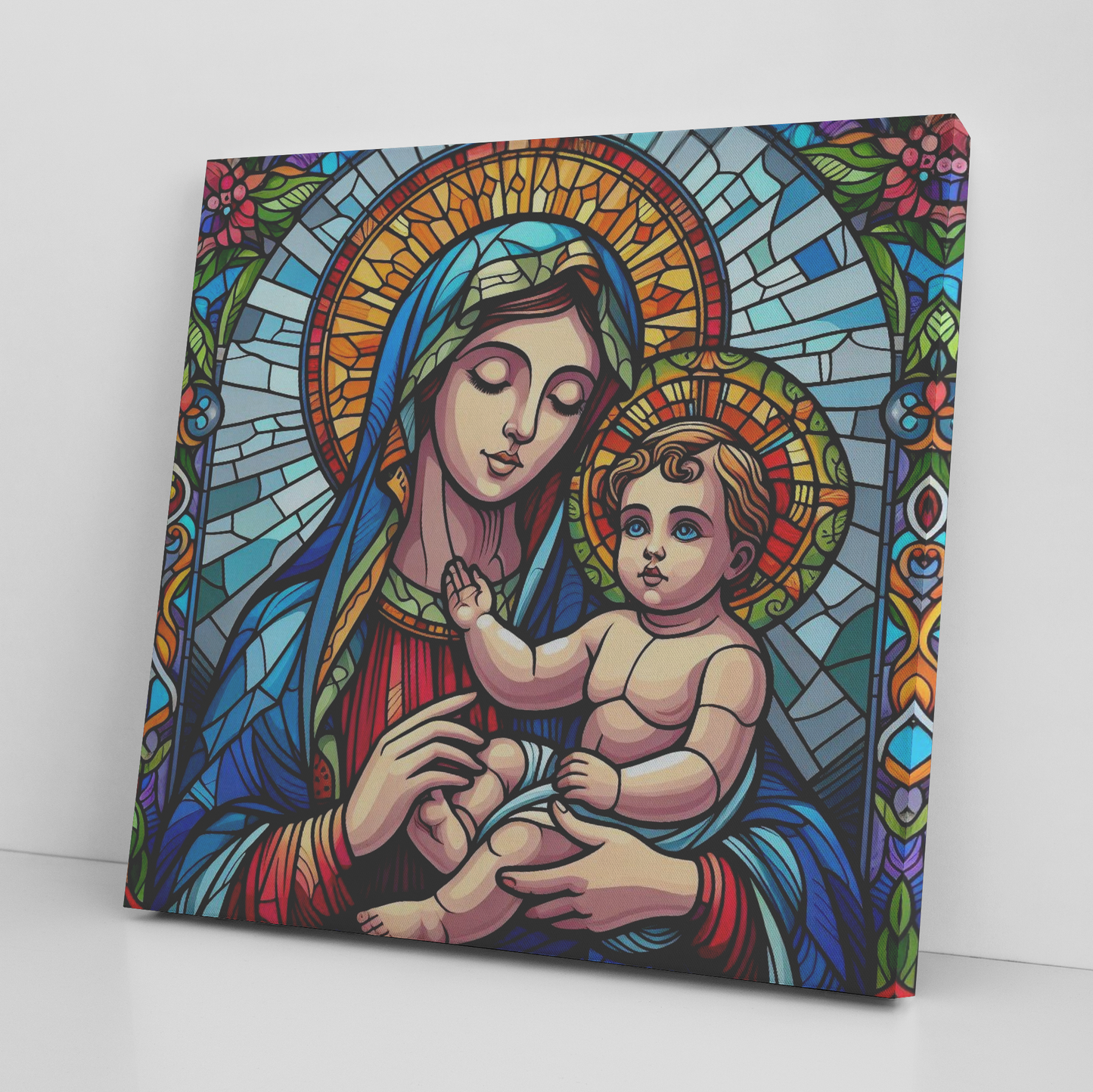 Virgin Mary and Baby Jesus Canvas Wall Art