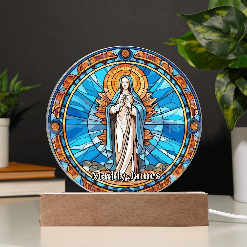 Personalized Virgin Mary Art Plaque