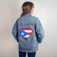 Custom Puerto Rican Mama Heart Flag Denim Jacket