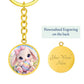 Cute Bunny Necklace or Keychain, Easter Bunny Jewelry, Pastel Rabbit Pendant for Teen Girl, Easter Basket Stuffer Gift