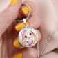 Cute Bunny Necklace or Keychain, Easter Bunny Jewelry, Pastel Rabbit Pendant for Teen Girl, Easter Basket Stuffer Gift