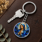 Virgin Mary Necklace or Keychain, Catholic Necklace, Blessed Mother Jewelry, Religious Keepsake Gift