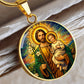 Saint Joseph and Child Jesus Necklace or Keychain, Catholic Patron Saint of Fathers Jewelry, Christian Faith Gift
