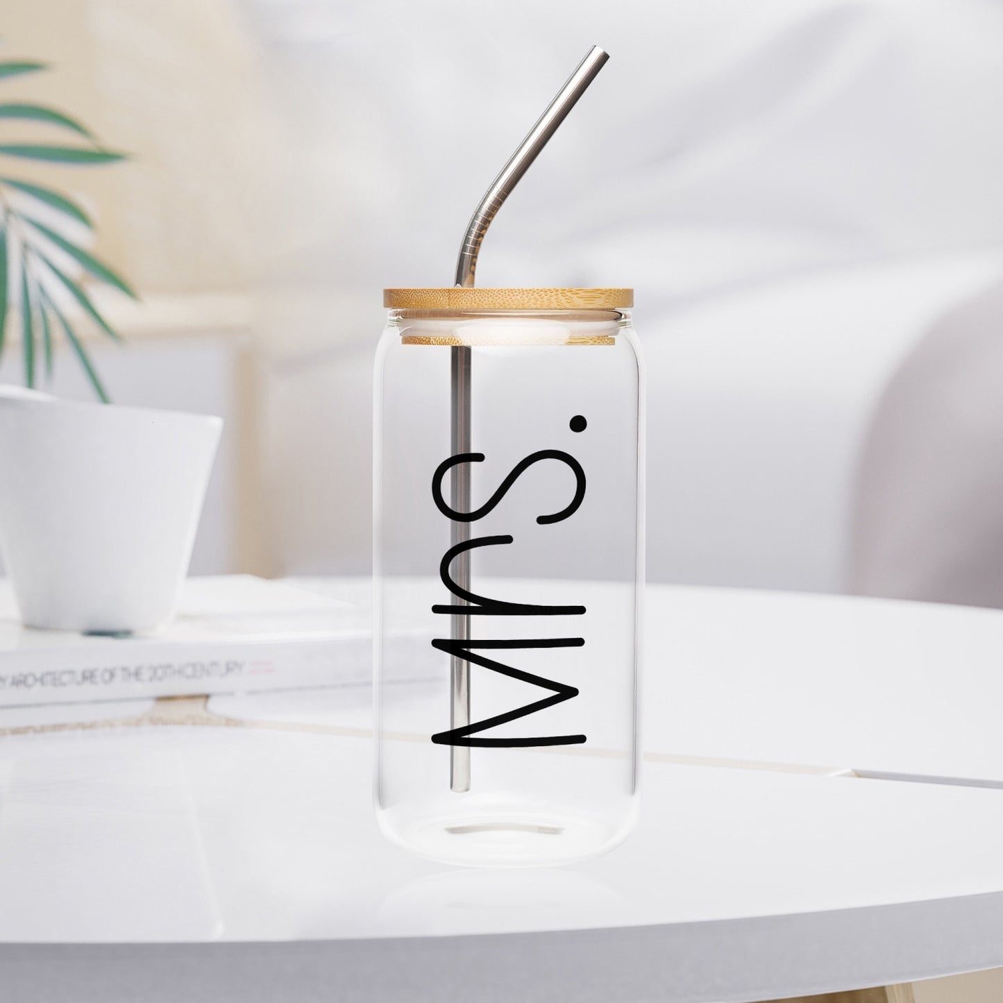 Mrs. Wedding Tumbler with Bamboo Lid