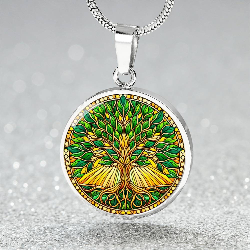 Stained Glass Tree of Life Jewelry - Silver and Gold