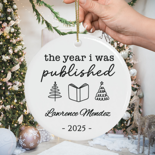 Personalized Author Ornament, The Year I Was Published, Custom Published Author Gift, New Writer Christmas Ornament Keepsake, Bestselling