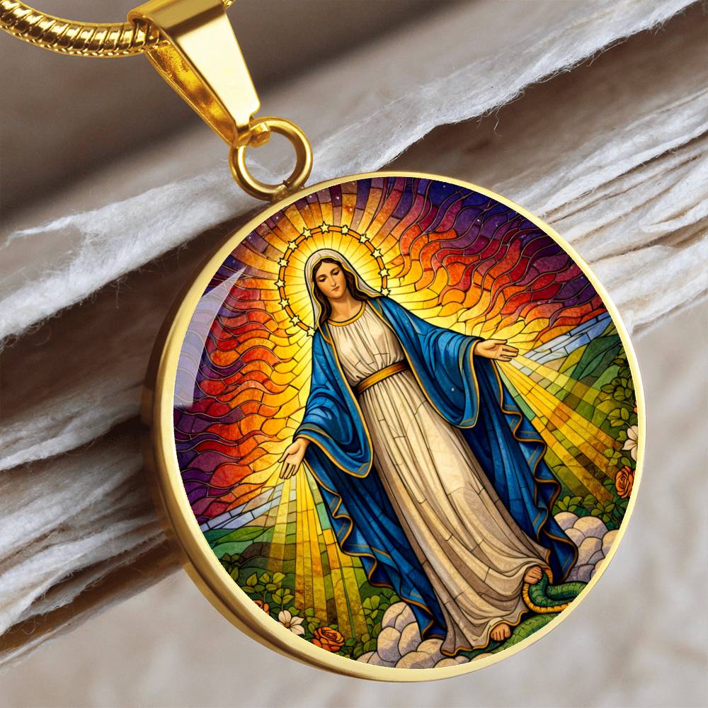 Our Lady of Grace Necklace or Keychain, Blessed Virgin Mary Catholic Jewelry, Marian Faith Pendant Gift