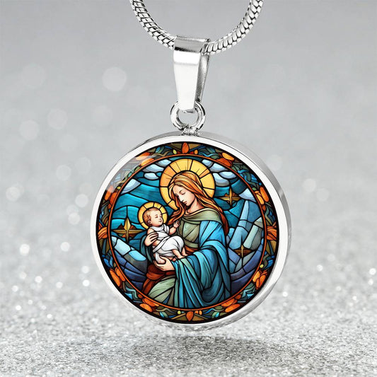 Virgin Mary Necklace or Keychain, Mary and Baby Jesus Jewelry, Catholic Necklace for Women, Christian Gift, Religious Pendant