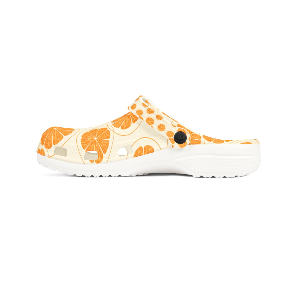 Orange Citrus Clogs – Lightweight EVA Garden Shoes – Fruit Print Slip-On Comfort Mules for Women, Nurses & Summer Style Lovers