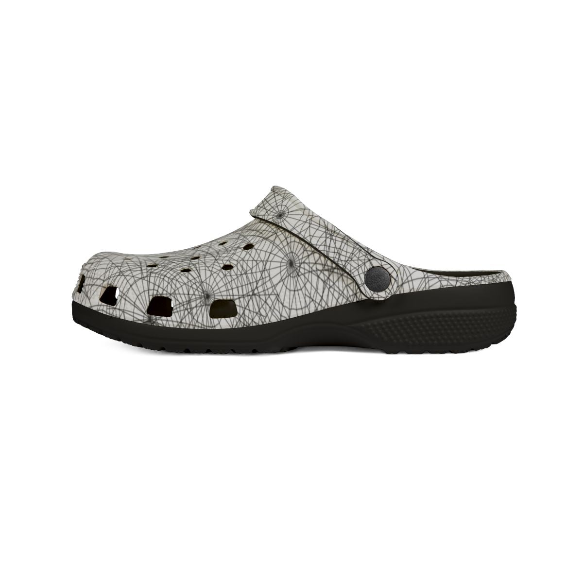 Spider-Web Sandals for Adults & Kids – Spooky Black EVA Garden Shoes, Lightweight Slip-Ons, Goth Comfort for Halloween and Everyday Wear