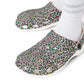 Confetti Leopard Garden Shoes for Adults & Kids – Lightweight EVA Slip-On Colorful Animal Sandals Water-Resistant Nurse Comfort & Walking