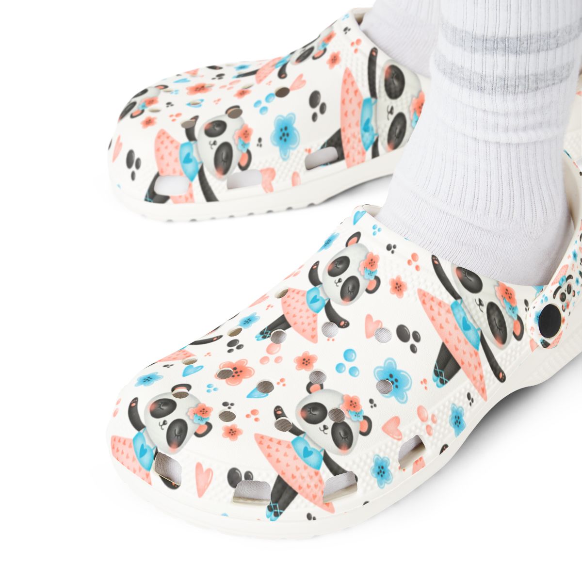 Ballerina Panda Garden Shoes for Adults & Kids – Lightweight EVA Slip-On Cute Dance Animal Sandals Water-Resistant Nurse Comfort & Walking