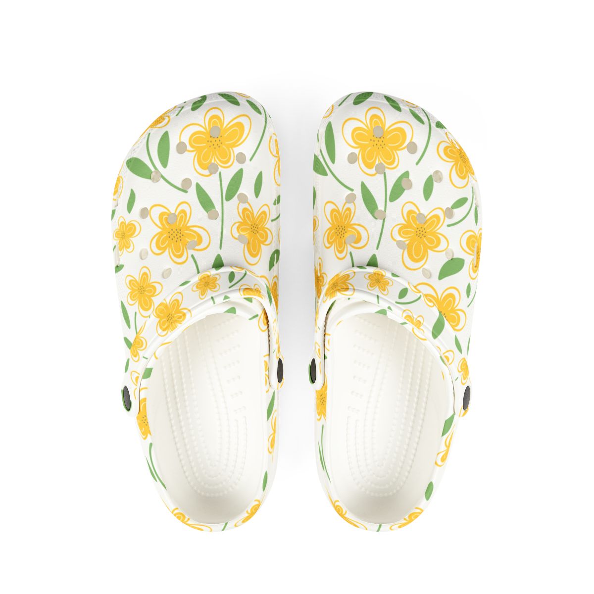 Yellow Blossom Garden Shoes for Adults & Kids – Lightweight EVA Slip-On Floral Spring Sandals Water-Resistant Nurse Comfort & Walking