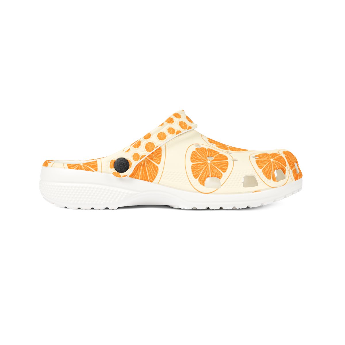 Orange Citrus Clogs – Lightweight EVA Garden Shoes – Fruit Print Slip-On Comfort Mules for Women, Nurses & Summer Style Lovers