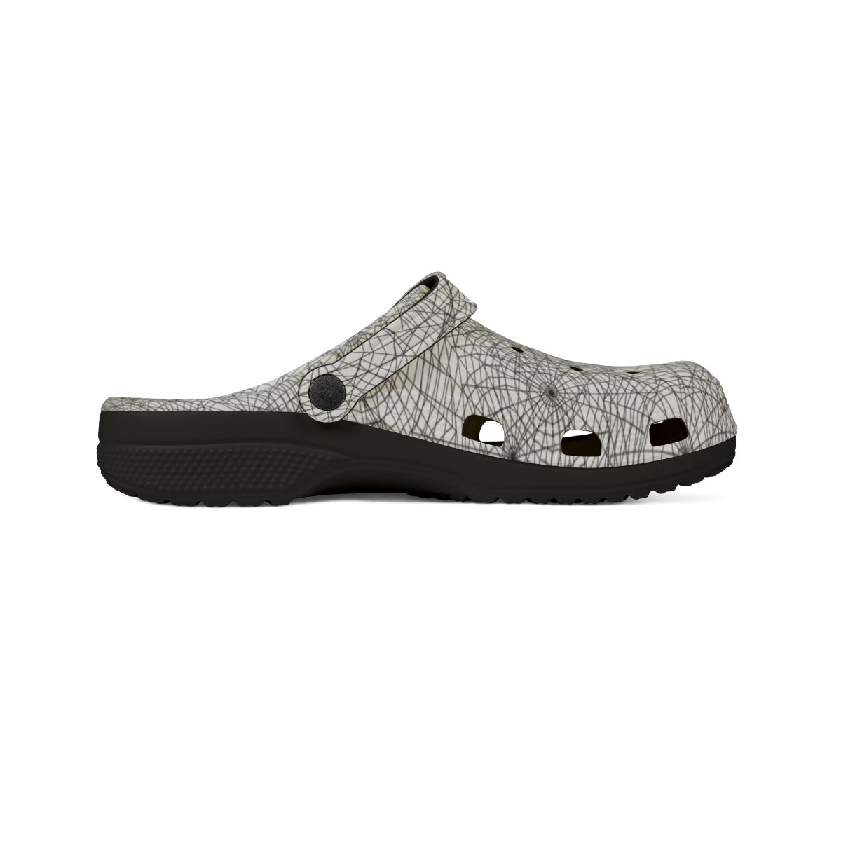 Spider-Web Sandals for Adults & Kids – Spooky Black EVA Garden Shoes, Lightweight Slip-Ons, Goth Comfort for Halloween and Everyday Wear