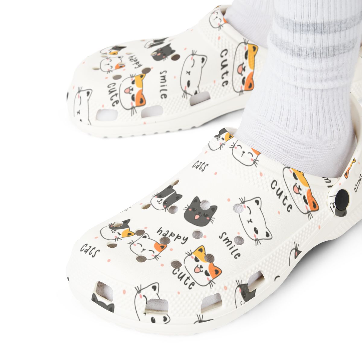 Happy Cat Garden Shoes for Adults & Kids – Lightweight EVA Slip-On Cute Kawaii Animal Sandals Water-Resistant Nurse Comfort & Walking