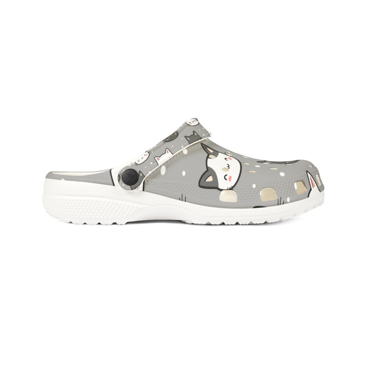 Gray Cat Garden Shoes for Adults & Kids – Lightweight EVA Slip-On Cute Animal Sandals Water-Resistant Nurse Comfort & Everyday Walking