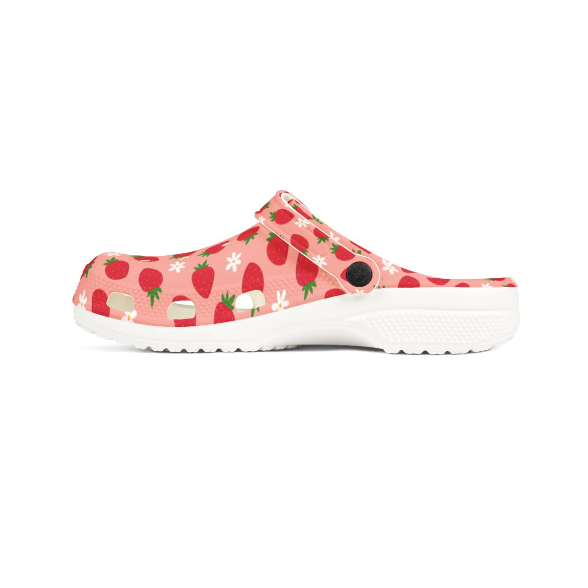 Strawberry Garden Shoes for Adults & Kids – Lightweight EVA Slip-On Pink Fruit Sandals Water-Resistant Nurse Comfort & Summer Walking