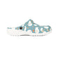 Teal Ghost Garden Shoes for Adults & Kids – Lightweight EVA Slip-On Halloween Sandals Water-Resistant Nurse Comfort & Walking Footwear