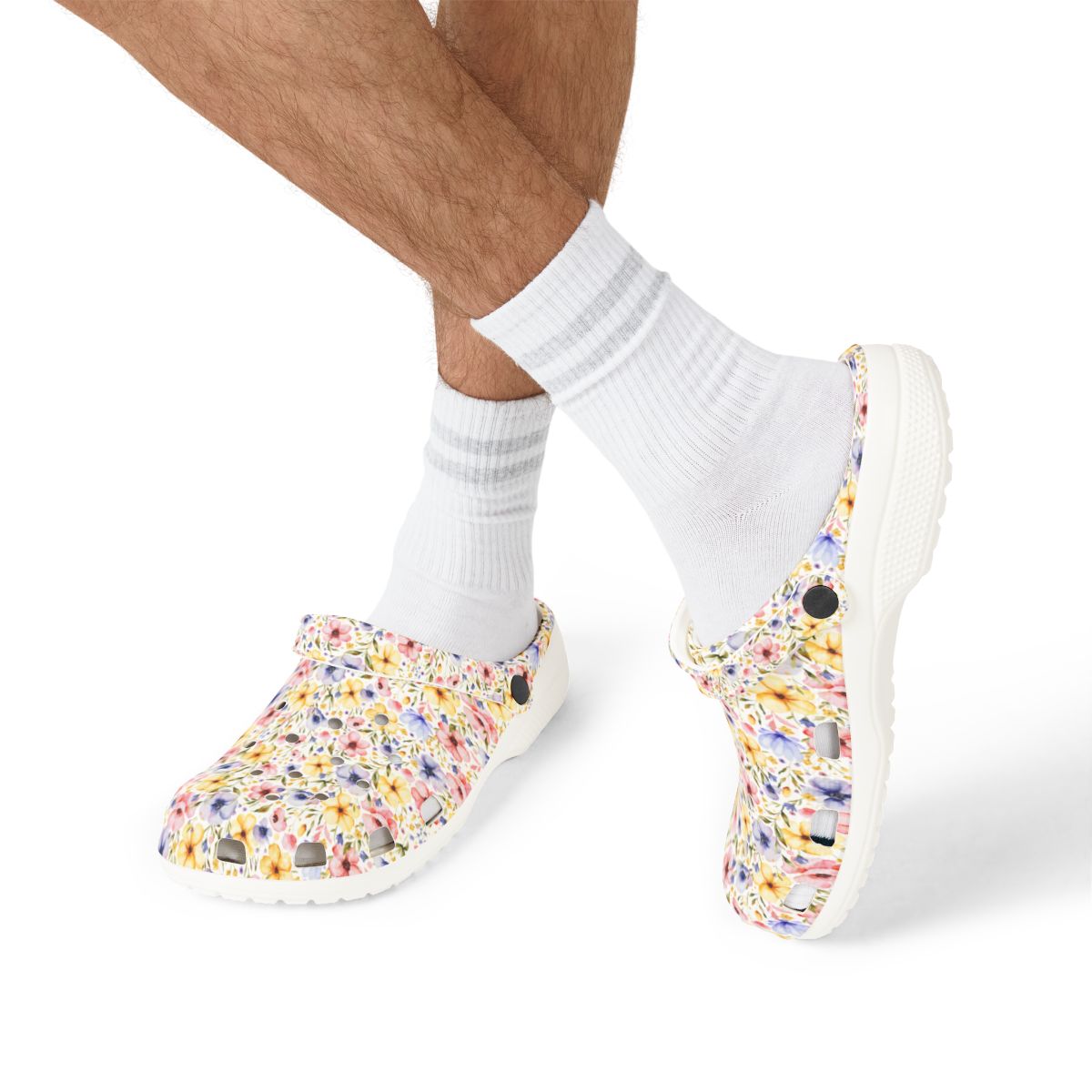 Floral Meadow Garden Shoes for Adults & Kids – Multicolor Wildflower EVA Slip-On Summer Beach Sandals Lightweight Nurse Comfort Footwear