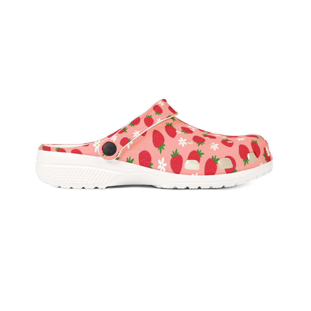 Strawberry Garden Shoes for Adults & Kids – Lightweight EVA Slip-On Pink Fruit Sandals Water-Resistant Nurse Comfort & Summer Walking