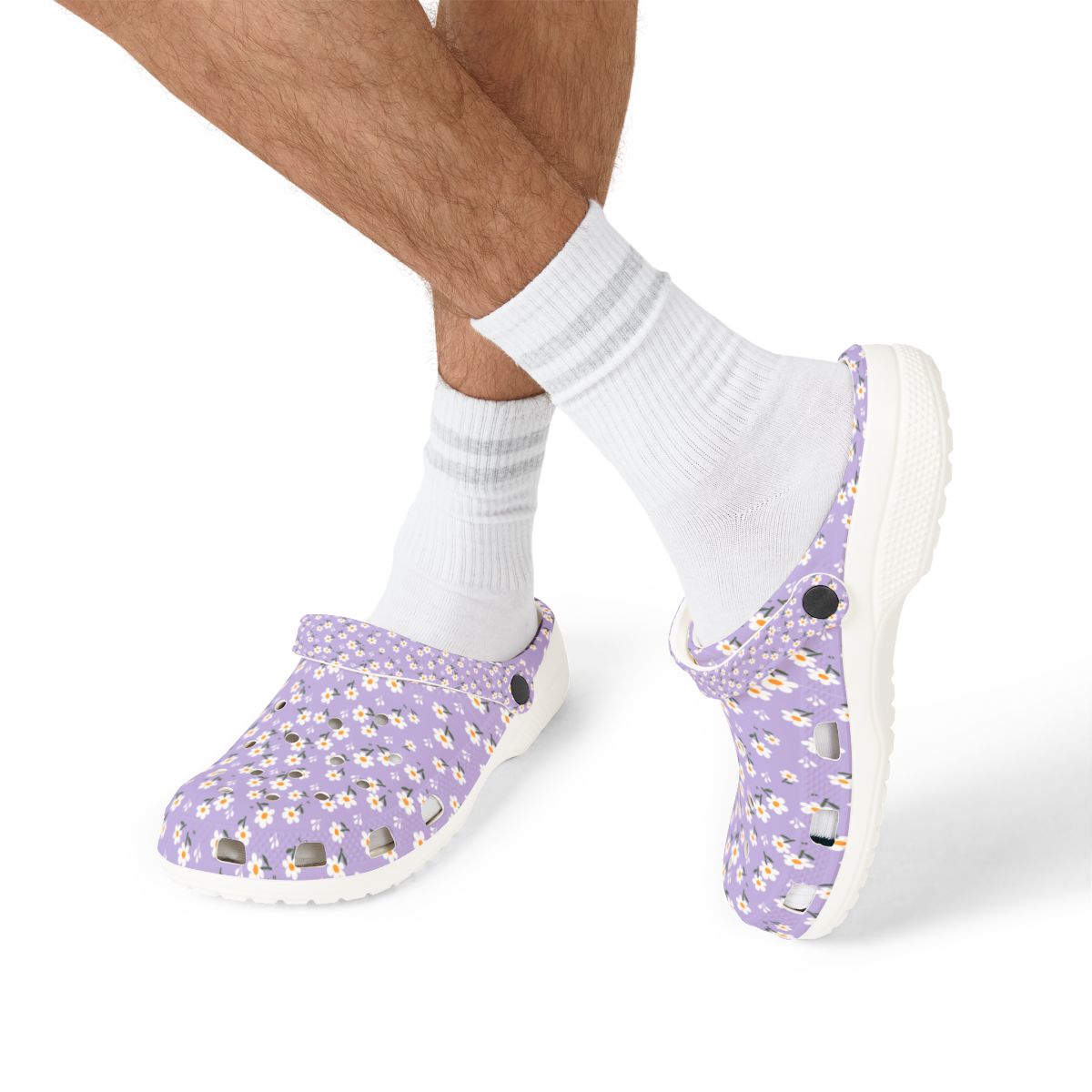 Lavender Daisy Garden Shoes for Adults & Kids – Lightweight EVA Slip-On Floral Summer Sandals Water-Resistant Nurse Comfort Walking Footwear