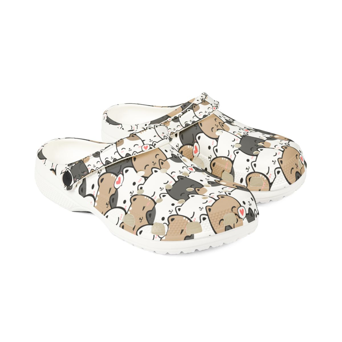 Patchwork Cat Garden Shoes for Adults & Kids – Lightweight EVA Slip-On Cute Neutral Animal Sandals Water-Resistant Nurse Comfort & Everyday Walking