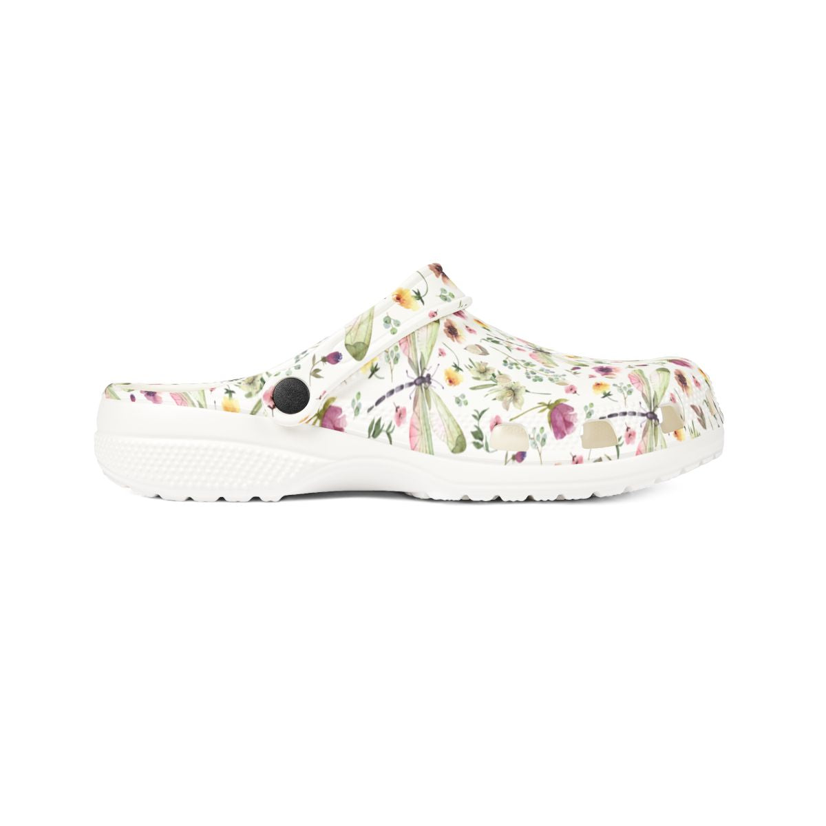 Dragonfly Wildflower Garden Shoes for Adults & Kids – Lightweight EVA Slip-On Floral Summer Sandals Water-Resistant Nurse Comfort & Walking