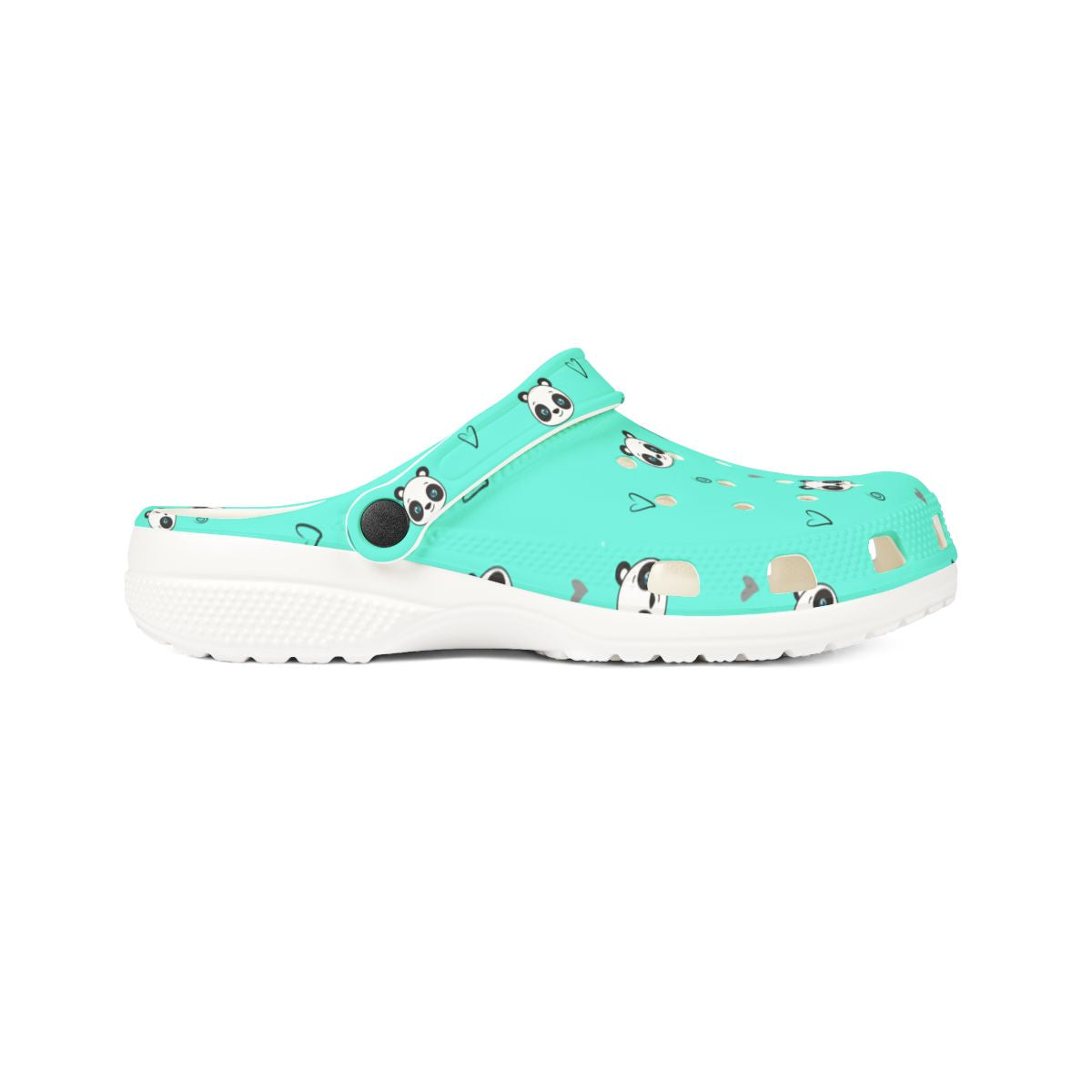 Mint Panda Heart Garden Shoes for Adults & Kids – Lightweight EVA Slip-On Cute Animal Sandals Water-Resistant Nurse Comfort & Everyday Walking