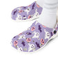 Purple Ghost Bat Garden Shoes for Adults & Kids – Lightweight EVA Slip-On Halloween Sandals Water-Resistant Nurse Comfort Footwear