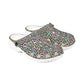 Confetti Leopard Garden Shoes for Adults & Kids – Lightweight EVA Slip-On Colorful Animal Sandals Water-Resistant Nurse Comfort & Walking