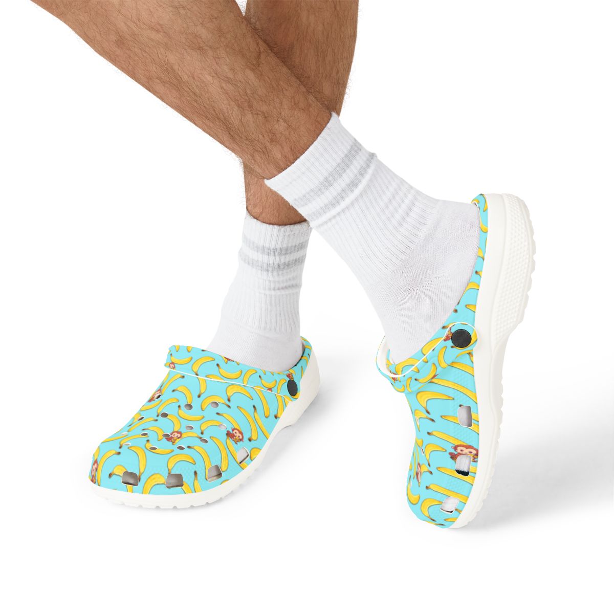 Banana Monkey Garden Shoes for Adults & Kids – Lightweight EVA Slip-On Summer Fruit Sandals Water-Resistant Nurse Comfort & Walking Footwear