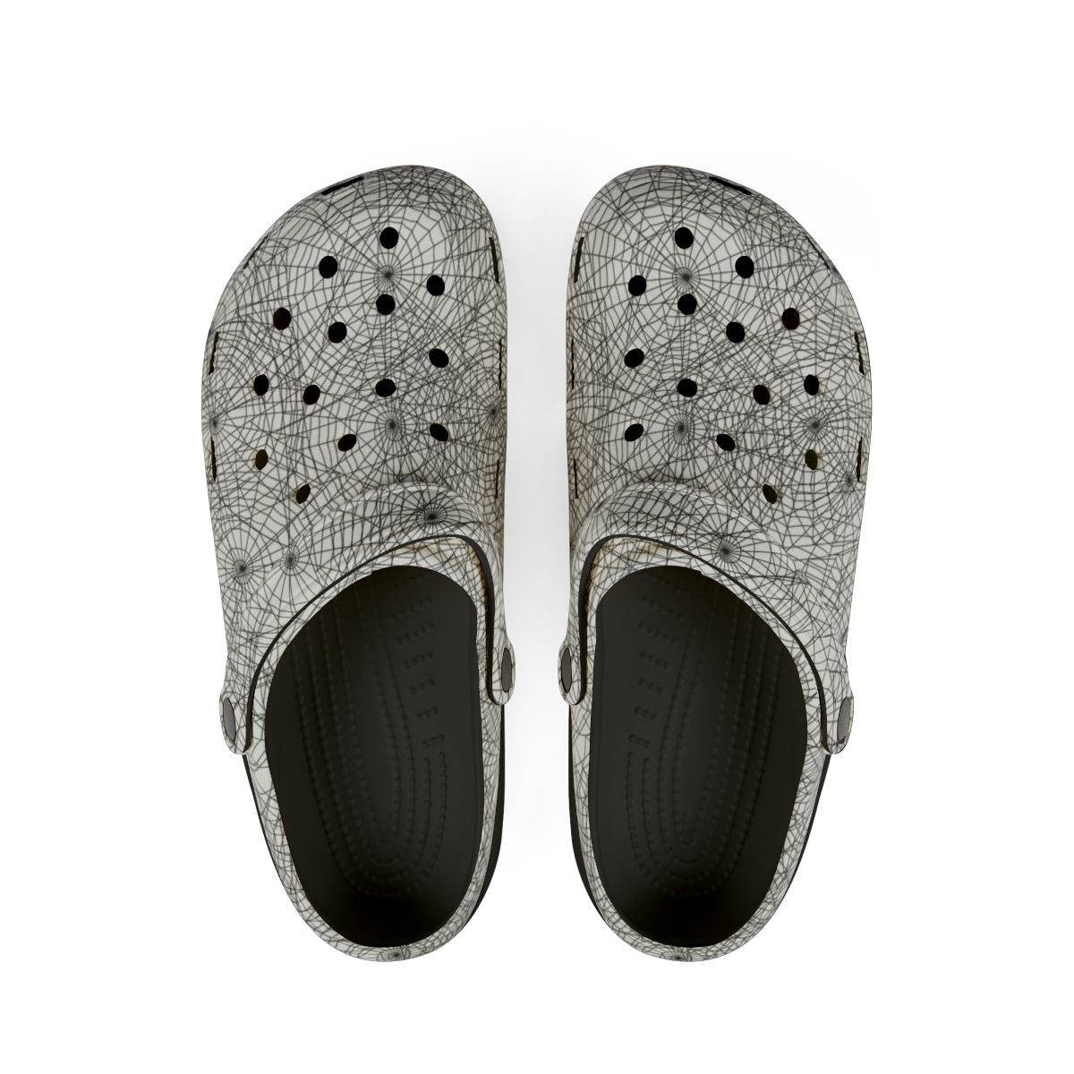 Spider-Web Sandals for Adults & Kids – Spooky Black EVA Garden Shoes, Lightweight Slip-Ons, Goth Comfort for Halloween and Everyday Wear