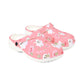 Pink Ghost Garden Shoes for Adults & Kids – Lightweight EVA Slip-On Halloween Sandals Water-Resistant Nurse Comfort Footwear