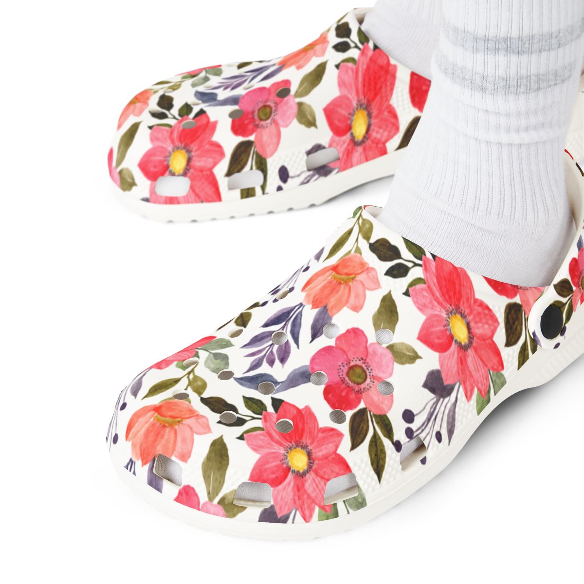 Blush Bloom Garden Shoes for Adults & Kids – Lightweight EVA Slip-On Pink Floral Sandals Water-Resistant Nurse Comfort & Everyday Walking
